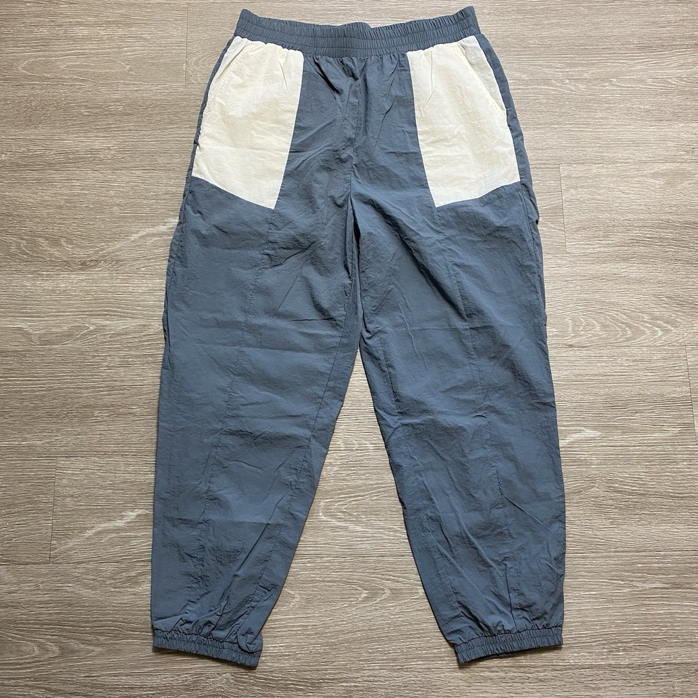 Fabletics Blue Jogger Leggings with White Pocket Panels